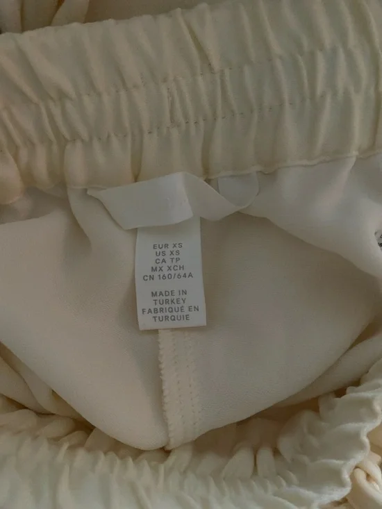 NWOT H&M Satin Wide-Leg Drawstring Trousers - Ecru/Cream XS - Picture 8 of 8